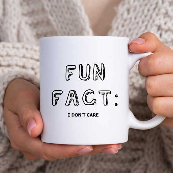 Fun Fact: I Don't Care, Funny Offensive Blunt Birthday Gift, Personalised Mug