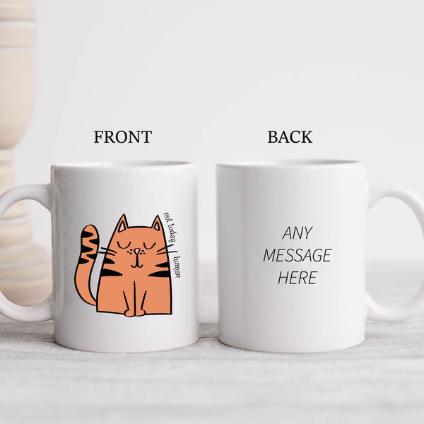 Not Today Human, Funny Birthday Gift with Cat Design, Personalised Mug