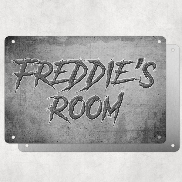 Boys Personalised Bedroom Name Plaque – Aluminium Metal Sign | Grey Slash Font | Gift for Him