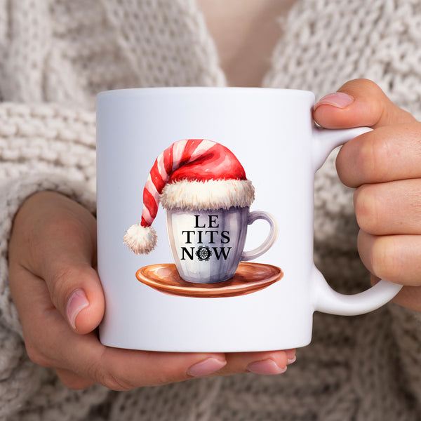Le Tits Now (Let it Snow), Funny Gift, Personalised Christmas Mug