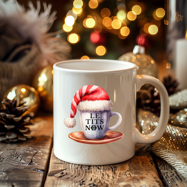 Le Tits Now (Let it Snow), Funny Gift, Personalised Christmas Mug