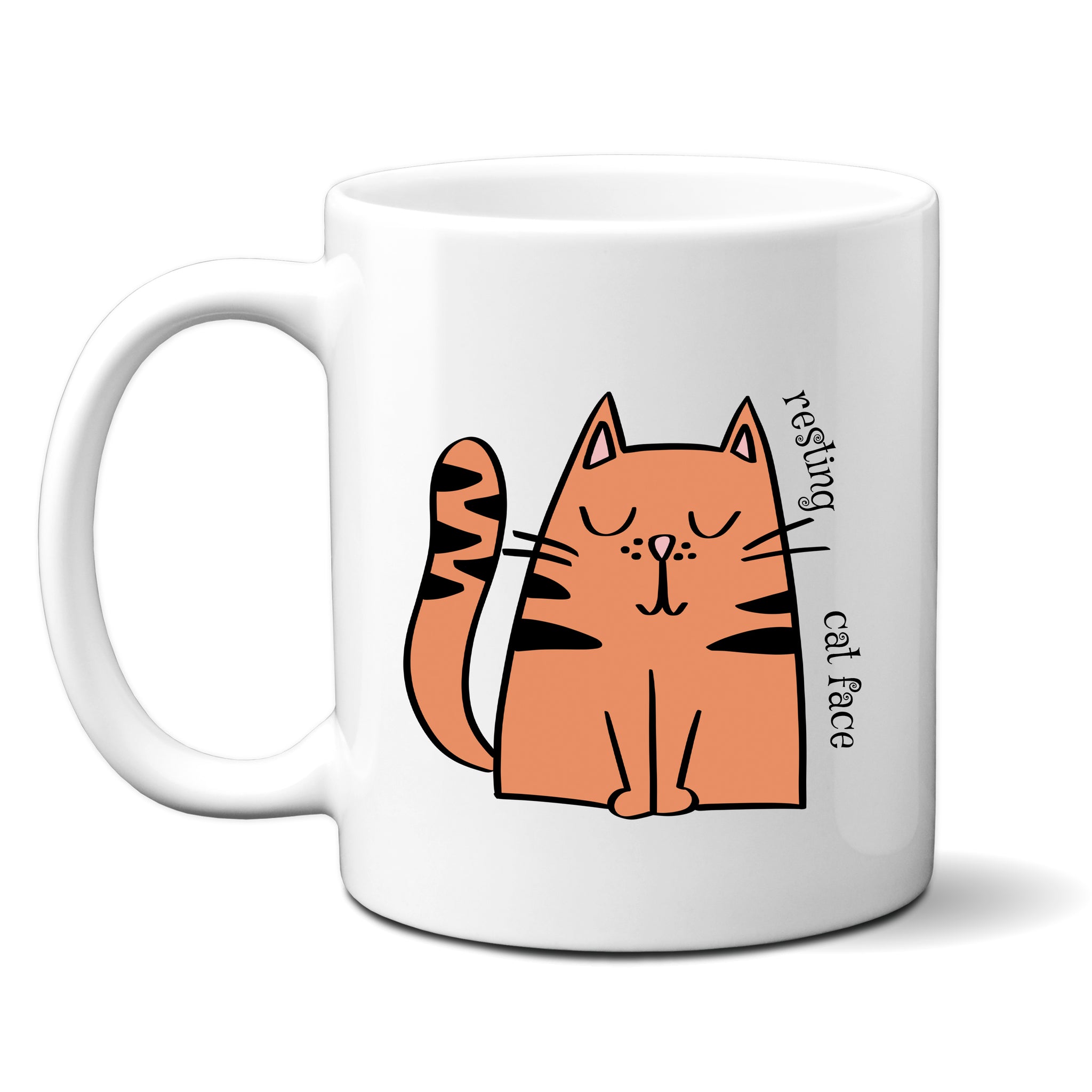 Resting Cat Face, Funny Birthday Gift with Cat Design, Personalised Mug