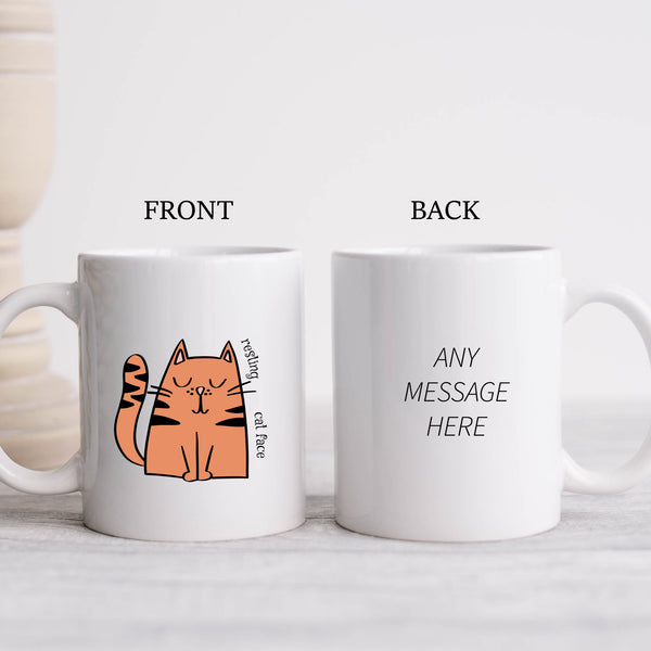 Resting Cat Face, Funny Birthday Gift with Cat Design, Personalised Mug