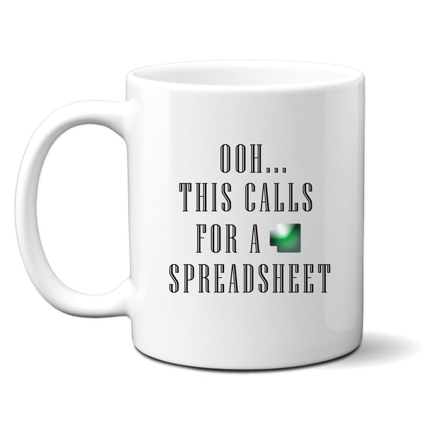 Ooh This Calls For A Spreadsheet, Funny Office Colleague Gift, Personalised Mug