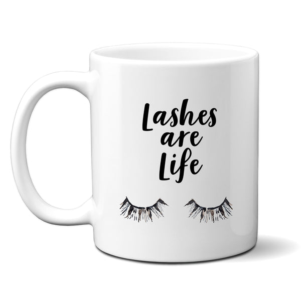 Lashes Are Life, Funny Beautician Lash Artist Gift, For Friend, Sister, Mother, Personalised Mug
