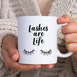 Lashes Are Life, Funny Beautician Lash Artist Gift, For Friend, Sister, Mother, Personalised Mug