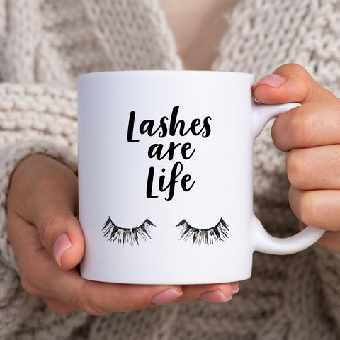 Lashes Are Life, Funny Beautician Lash Artist Gift, For Friend, Sister, Mother, Personalised Mug