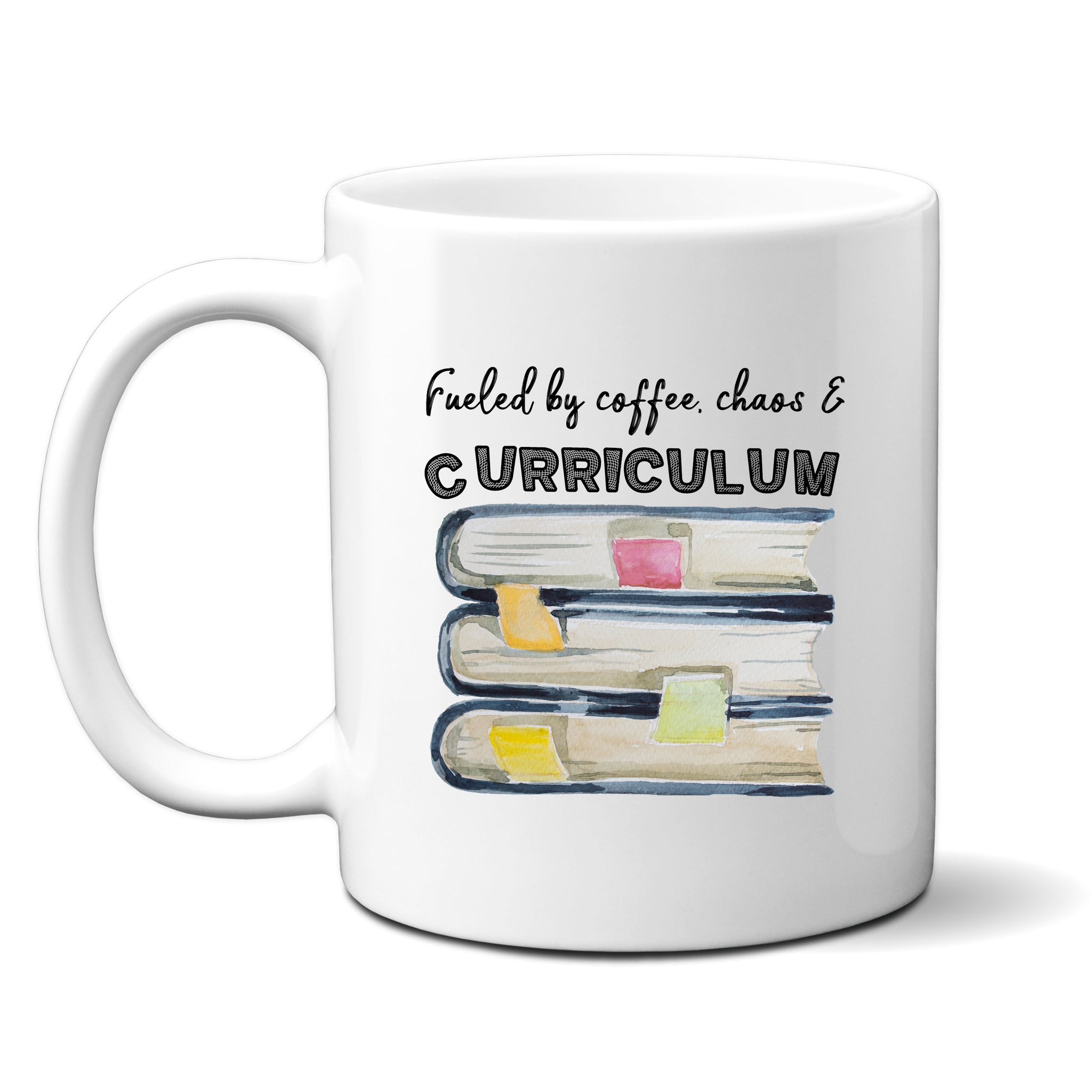 Fueled By Coffee Chaos & Curriculum, Funny Teacher Gift, Personalised Mug