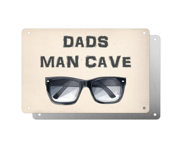Father's Day Personalised Plaque, Dads Man Cave Cool Sunglasses, Aluminium Sheet, Metal Sign, Gift For Him, Dad, Grandad