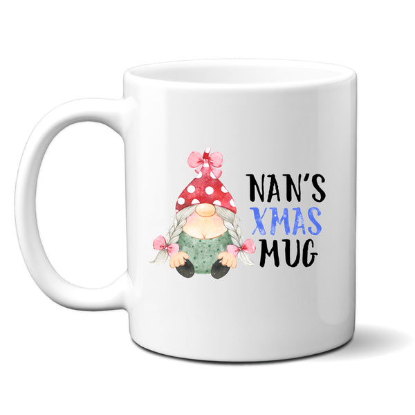 Gonk Mug for Nan, Adorable Cute Christmas Gnome, Personalised Christmas Gift