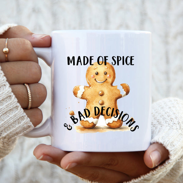 Made Of Spice & Bad Decisions, Funny Gift, Personalised Mug