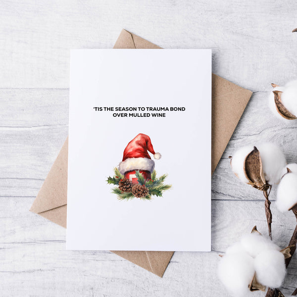 Modern Christmas Card Pack – Funny, Relatable & A Little Bit Dark (Set of 5)