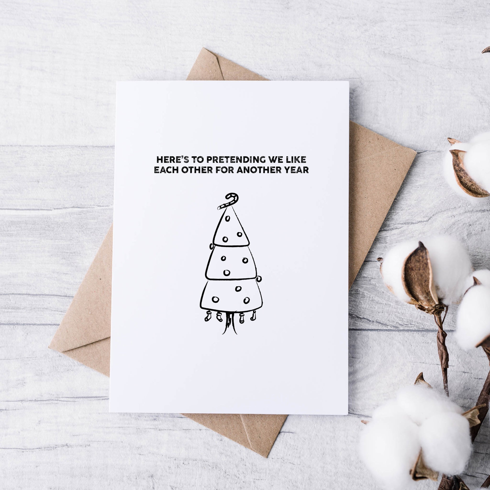 Cards for People Who Love Christmas (But Hate Everyone) – Funny Minimal Christmas Card Pack (Set of 5)