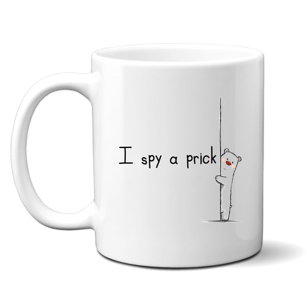 I Spy A Prick, Funny Personalised Polar Bear Mug