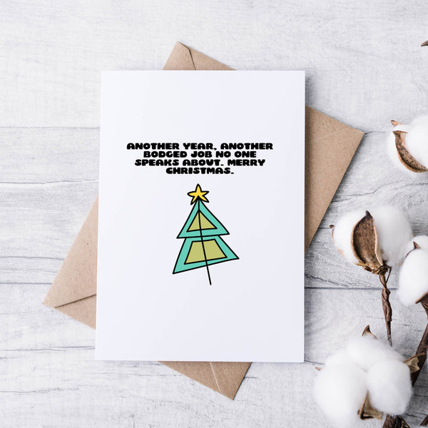 Rude Construction Christmas Cards – Cheeky, Witty & Minimalist Site Banter Pack (Set of 5)