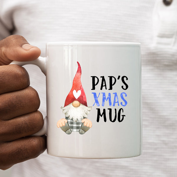 Gonk Mug for Pap, Adorable Cute Christmas Gnome, Personalised Christmas Gift