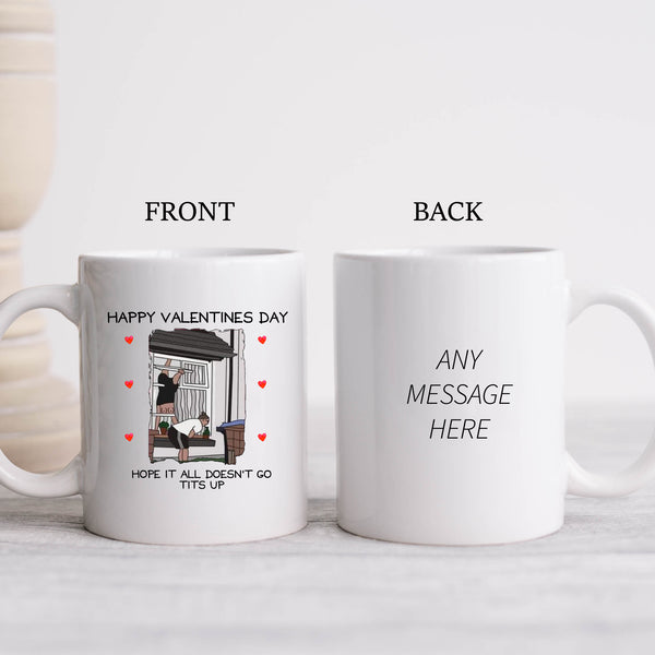Hope It All Doesn't Go Tits Up Meme, Cute Funny Valentine's Gift, Rude Personalised Mug