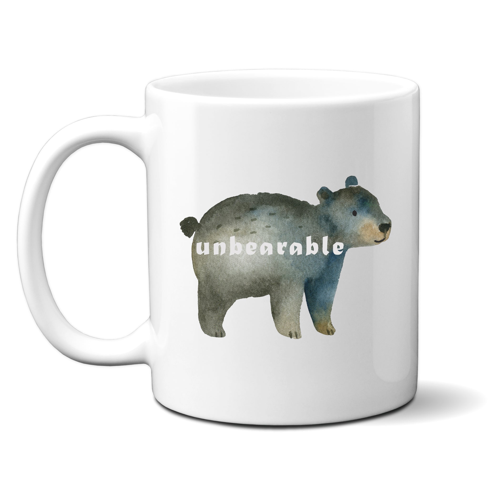 Unbearable, Funny Birthday Gift with Cute Bear Design, Personalised Mug