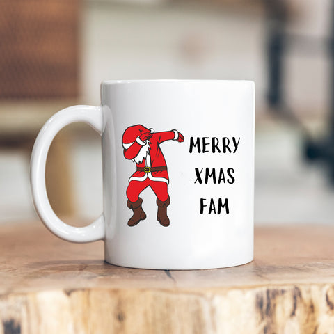 Santa Dabbing, Merry Xmas Fam Gift, Funny Personalised Mug