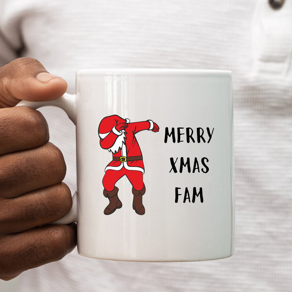 Santa Dabbing, Merry Xmas Fam Gift, Funny Personalised Mug