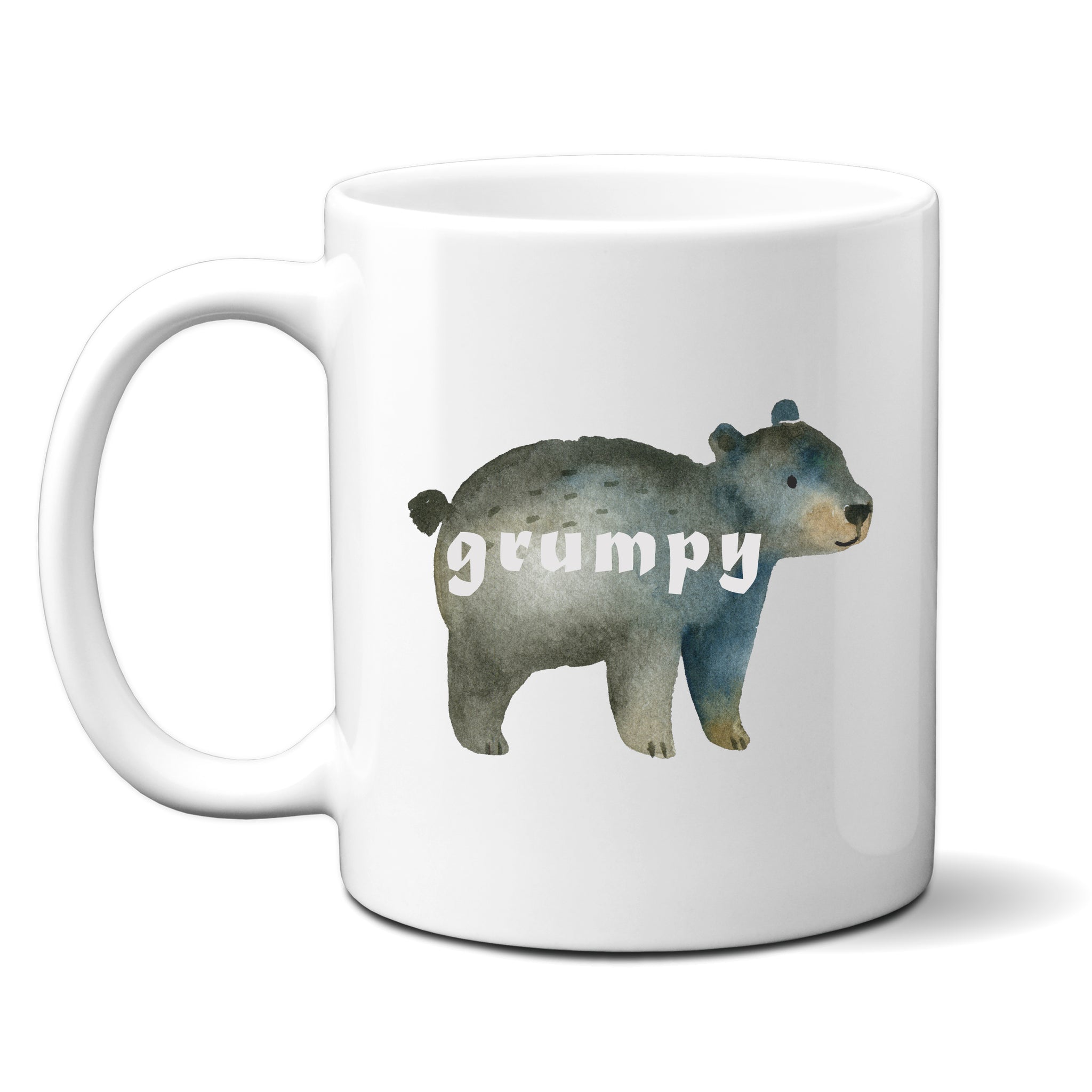Grumpy, Funny Birthday Gift with Cute Bear Design, Personalised Mug