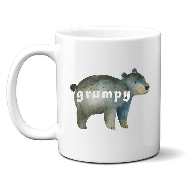 Grumpy, Funny Birthday Gift with Cute Bear Design, Personalised Mug