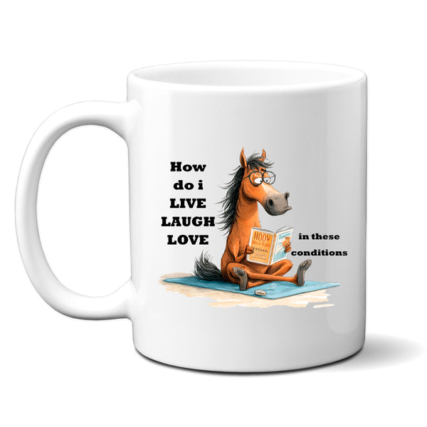 How Do I Live Laugh Love In These Conditions, Funny Gift, Personalised Mug