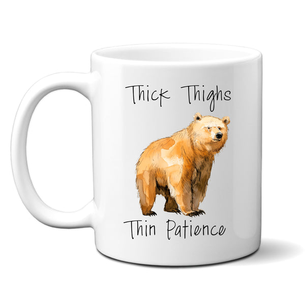 Thick Thighs Thin Patience, Funny Gift, Personalised Mug