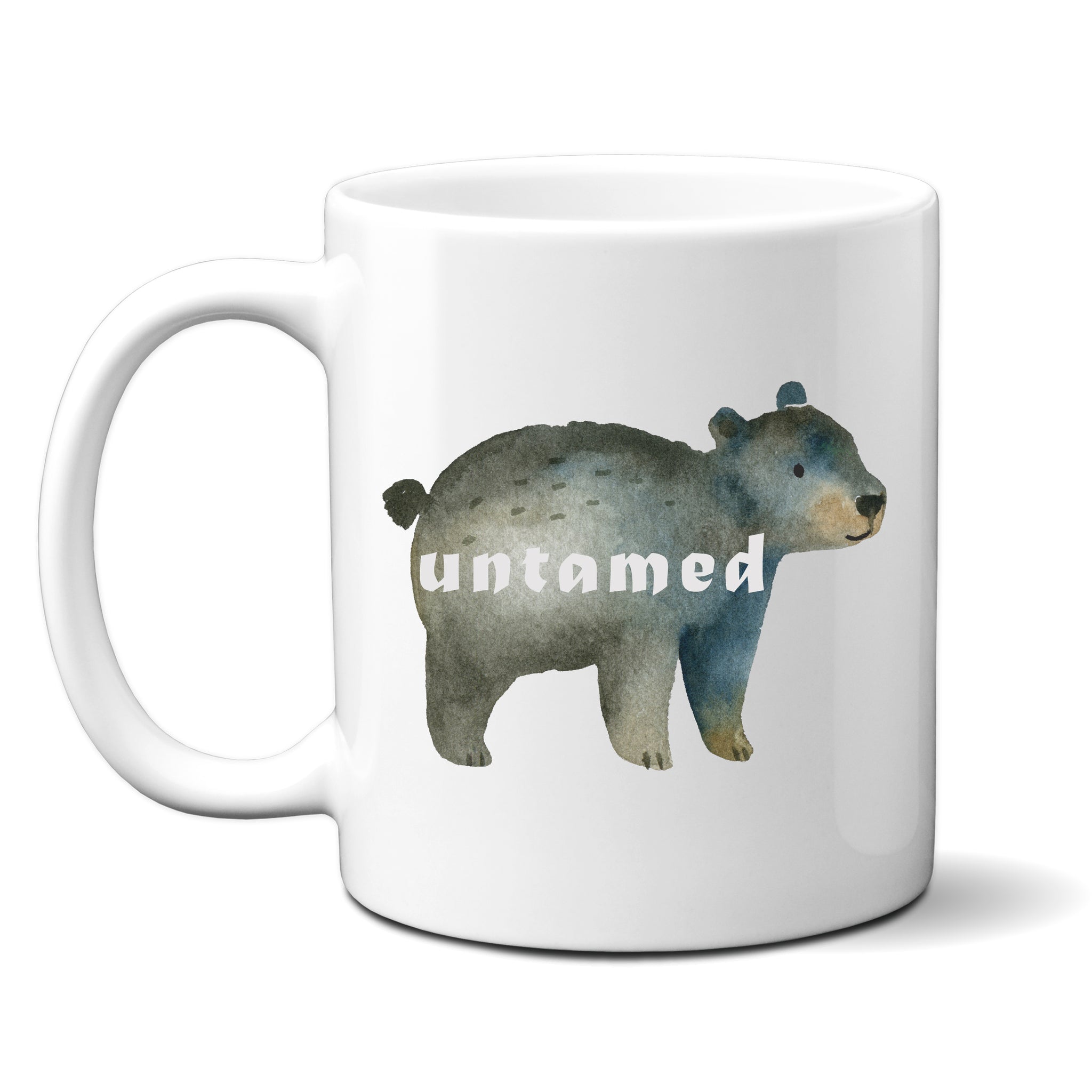 Untamed, Funny Birthday Gift with Cute Bear Design, Personalised Mug