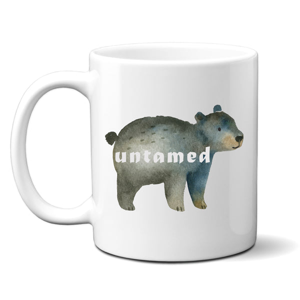 Untamed, Funny Birthday Gift with Cute Bear Design, Personalised Mug