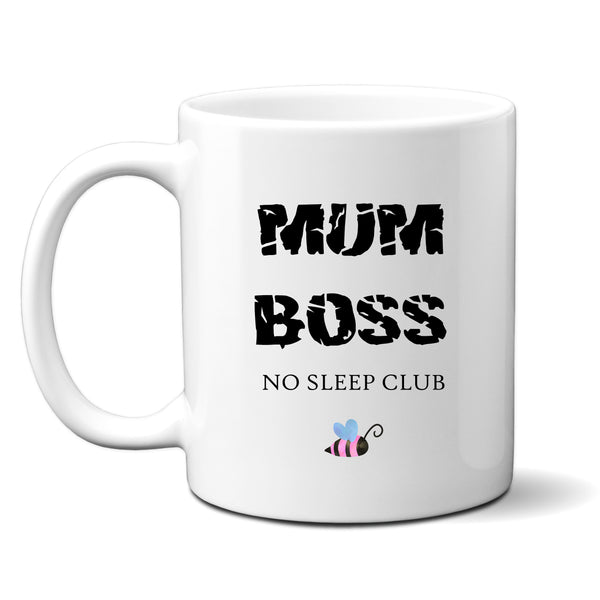 Mum Boss No Sleep Club, Funny Mother's Day Gift For New Mums, Birthday Personalised Mug