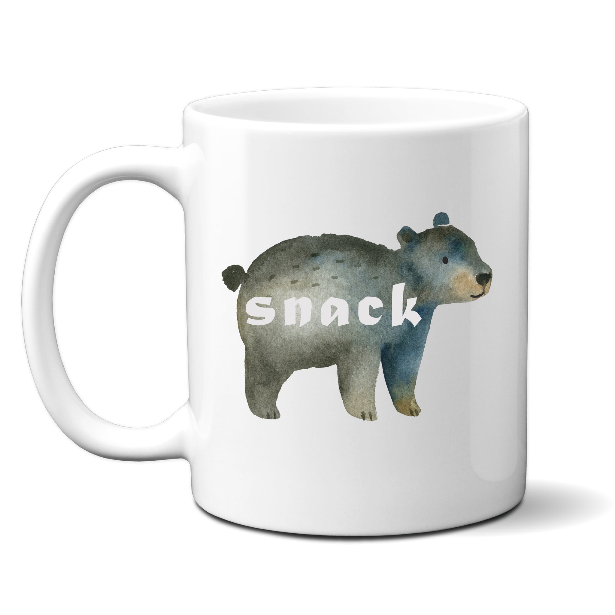 Snack, Funny Birthday Gift with Cute Bear Design, Personalised Mug