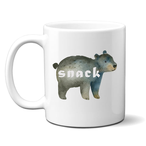 Snack, Funny Birthday Gift with Cute Bear Design, Personalised Mug