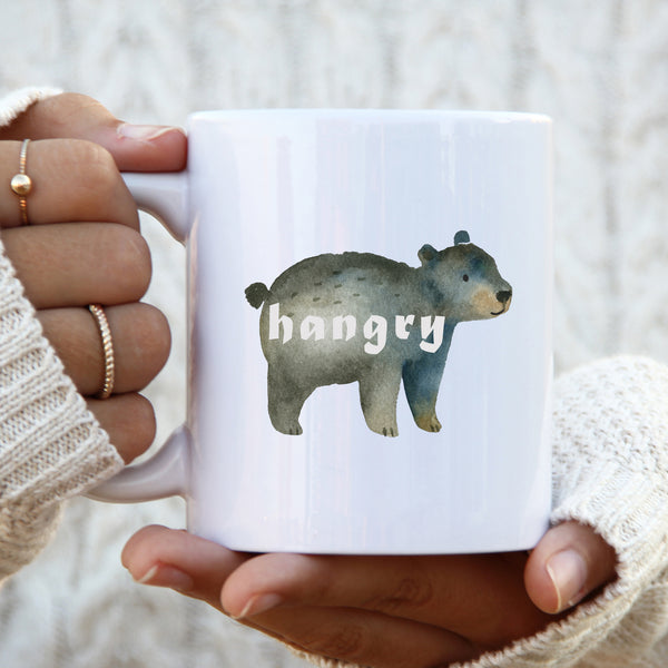 Hangry, Funny Birthday Gift with Cute Bear Design, Personalised Mug