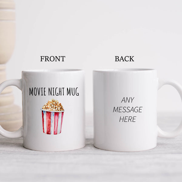 Movie Night Mug, Customised Movie Night Joke Gift For Him or Her, Personalised Mug