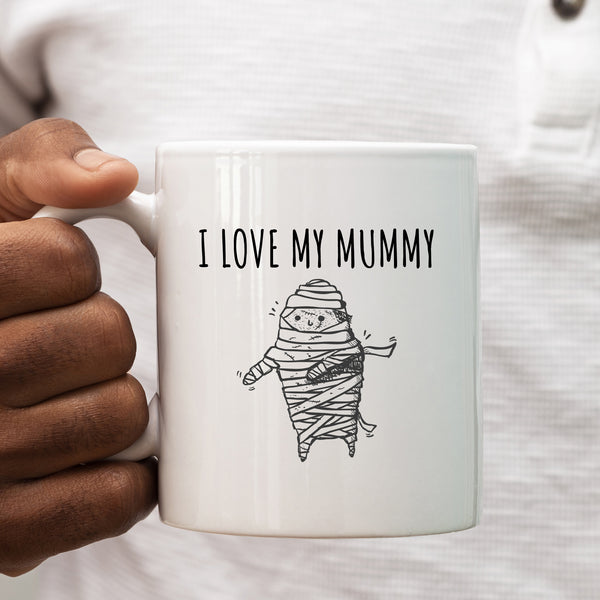 I Love My Mummy, Customised Egyptian Joke Gift For Mum, Halloween, Birthday, Personalised Mug