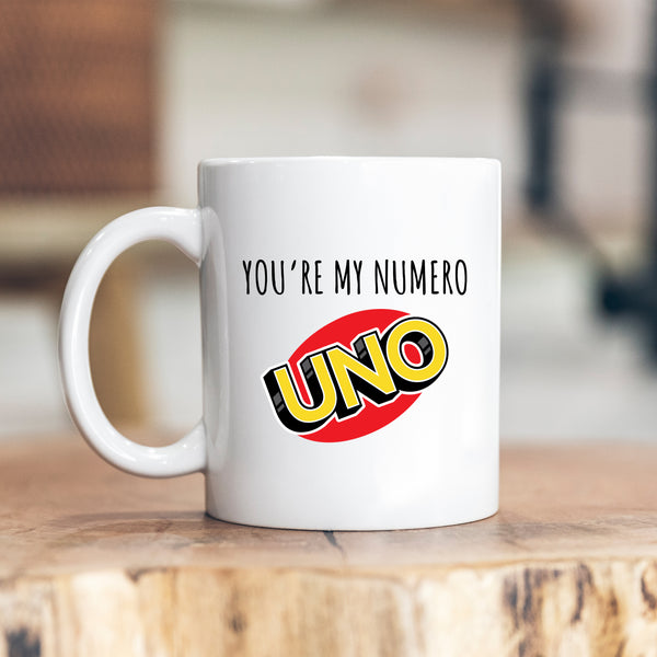 You're My Numero Uno, Cute Funny Valentines Birthday Gift, Personalised Mug