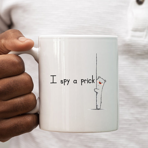 I Spy A Prick, Funny Personalised Polar Bear Mug