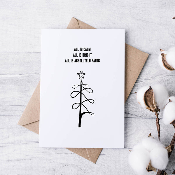 Cards for People Who Love Christmas (But Hate Everyone) – Funny Minimal Christmas Card Pack (Set of 5)