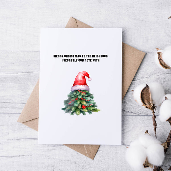 Petty Neighbour Christmas Cards – Minimalist, Witty & Sarcastic Festive Card Pack (Set of 5)