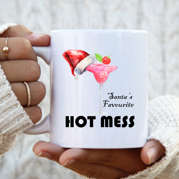 Santa's Favourite Hot Mess, Festive Fun Novelty Gift, Personalised Mug