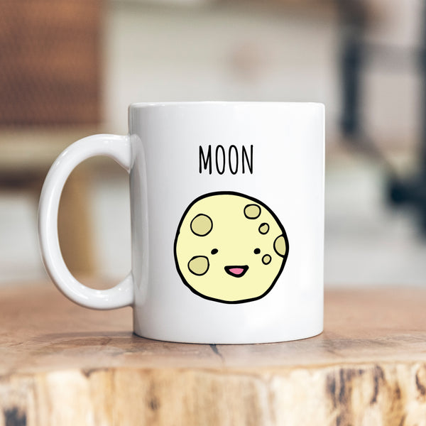 Cartoon Moon, Cute Customised Gift For Him or Her, Birthday, Christmas Personalised Mug