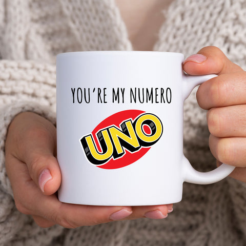 You're My Numero Uno, Cute Funny Valentines Birthday Gift, Personalised Mug