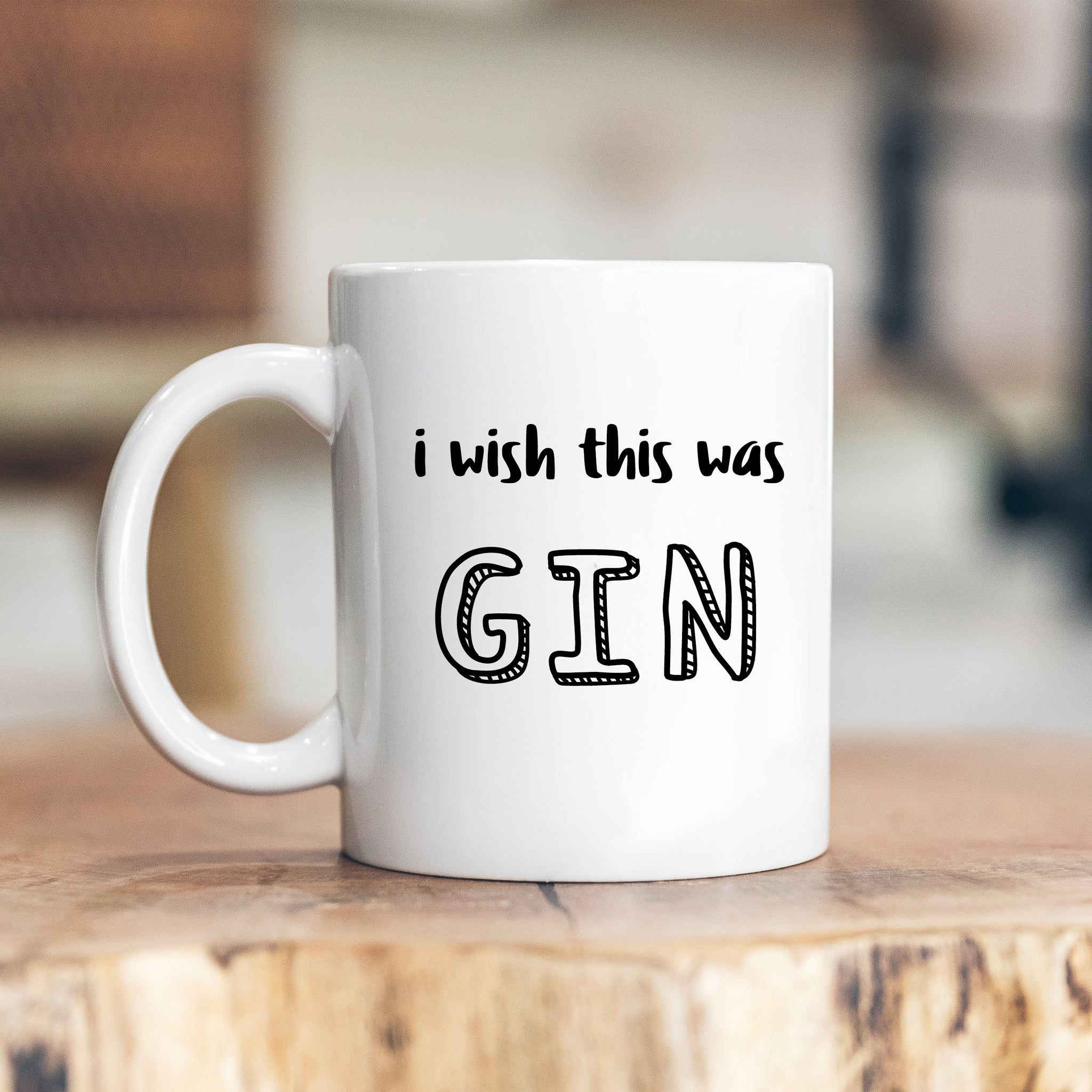 I Wish This Was Gin, Funny Birthday Gift for Mum, Friend, Colleague, Personalised Mug