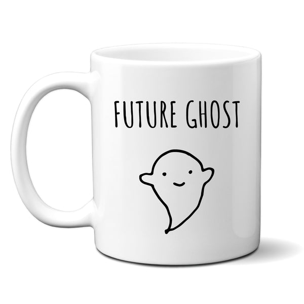 Future Ghost Joke, Cute Ghost Cartoon Customised Gift For Him or Her, Birthday, Christmas, Halloween, Personalised Mug