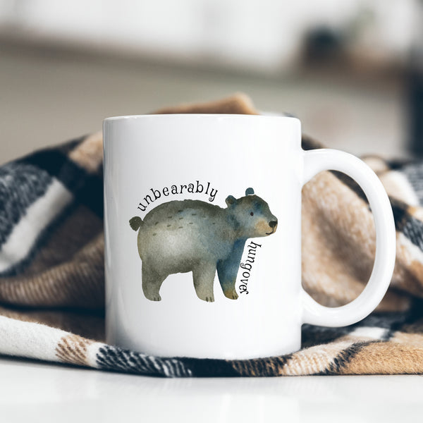 Unbearably Hungover, Funny Birthday Gift with Cute Bear Design, Personalised Mug