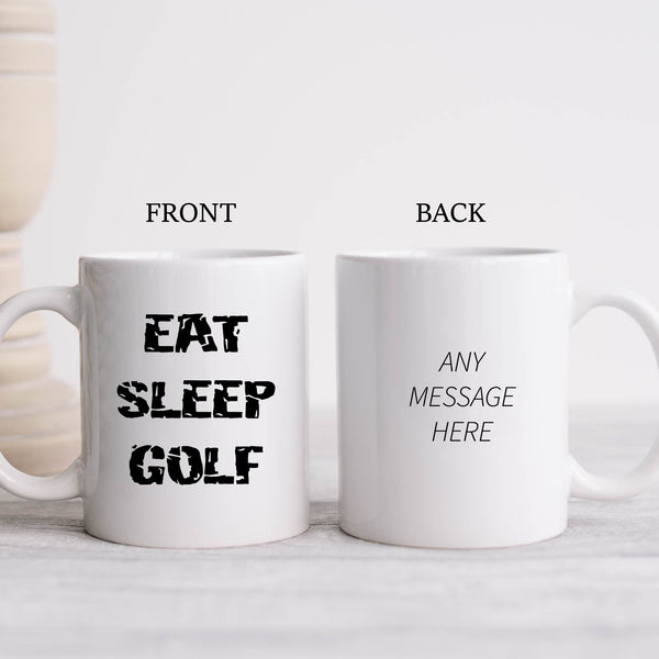 Eat Sleep Golf, Customised Golfing Gift For Him or Her, Birthday, Christmas, Personalised Mug