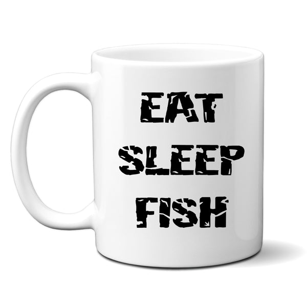 Eat Sleep Fish, Customised Fishing Gift For Him or Her, Birthday, Christmas, Personalised Mug