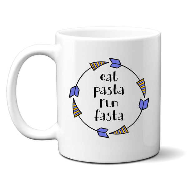 Eat Pasta Run Fasta, Funny Running Runners Customised Birthday, Christmas Gift, Personalised Mug