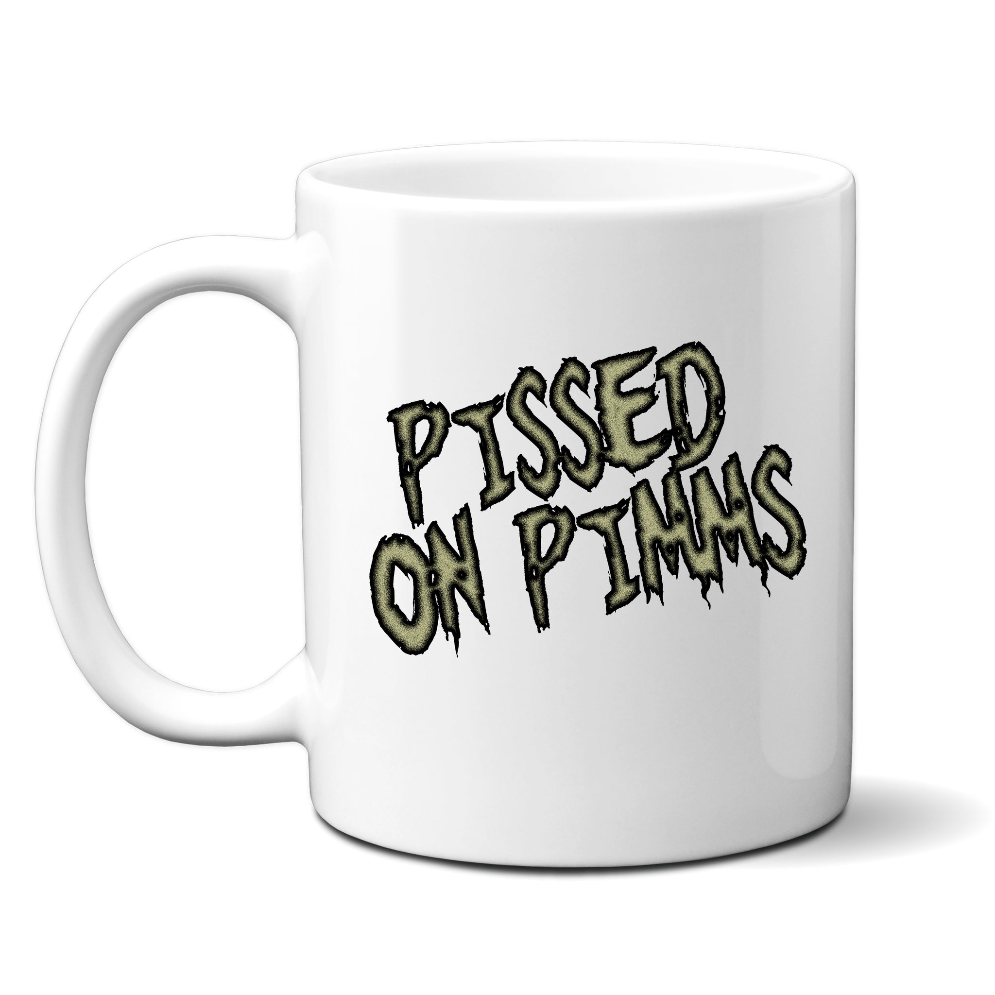 Pissed on Pimms, Funny Birthday Gift, Personalised Joke Mug